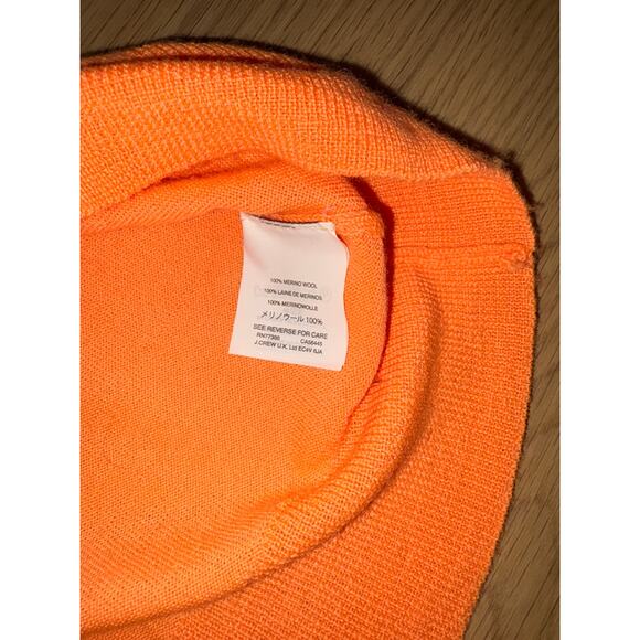 J Crew light orange sweater 100% merino wool size PM excellent - Picture 3 of 4